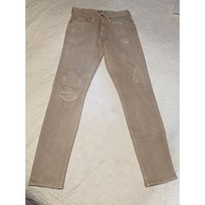 Old Navy Jeans Slim Built In Tough Flex Beige Distressed Men's Sz. 28 x 34
